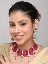 Red Necklace set with jhumka earrings