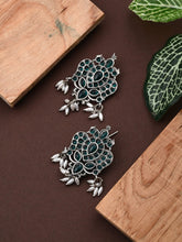 Stones Studded Bird Studs- Green