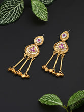 Antique Gold Temple Drop Earrings