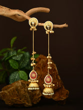 Gold plated Kshimiri long Jhumka Earrings
