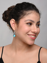 Contemporary Geometric drop earring Blue