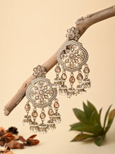 Gold plated Kundan chandbali with small jhumka Hangings