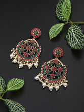 Gold-Plated Floral Motif Earrings Multi