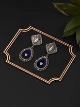 Hand-Painted Drop Earrings Blue