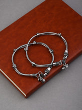 Silver Oxidised Rope Design Brass Anklet