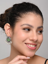 Silver plated bird studs Green