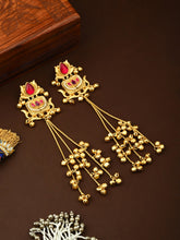 Ruby Lotus Drop Earrings