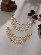 Gold Plated Ear chains small beads-1