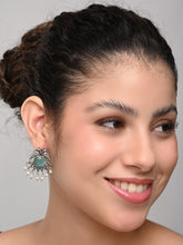 Silver plated bird studs Blue