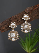 Gold plated kundan Drop Earrings Gold
