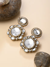 Statement earrings featuring a bold circular design with a vintage finish Gold