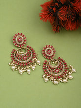 Circular Contemporary Chandbali - Red