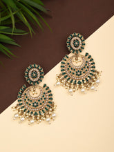 Circular Contemporary Chandbali - Green