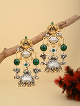 Dual tone Jhumka Earring - Green