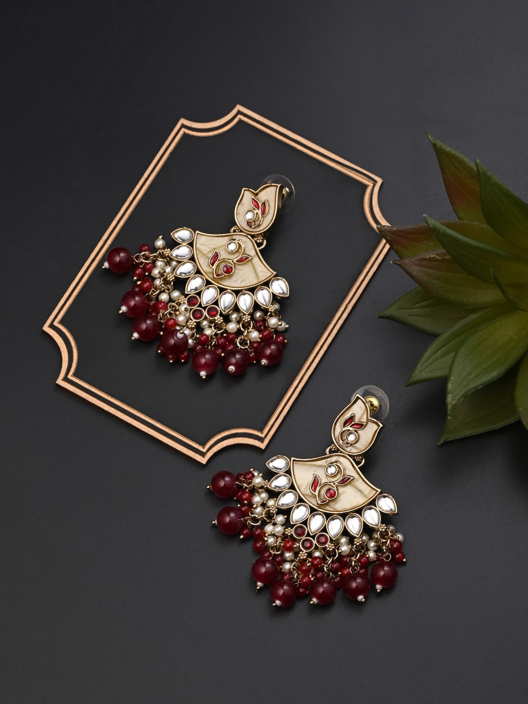 Contempoary MOP Chandbali - Red
