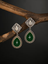 Hand-Painted Drop Earrings green