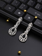 Rhodium-Plated Teardrop Earrings