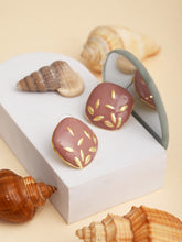 Enamelled Rhombus Stud earring Pink