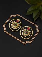 Gold plated Kundan & AD stone Circular Stud