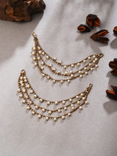 Gold Plated Ear chains small beads-1