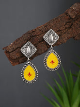Hand-Painted Drop Earrings Yellow