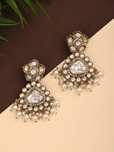 Gold plated Kundan & Pearl drop Earrings