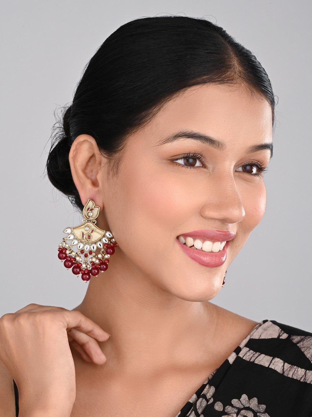 Contempoary MOP Chandbali - Red