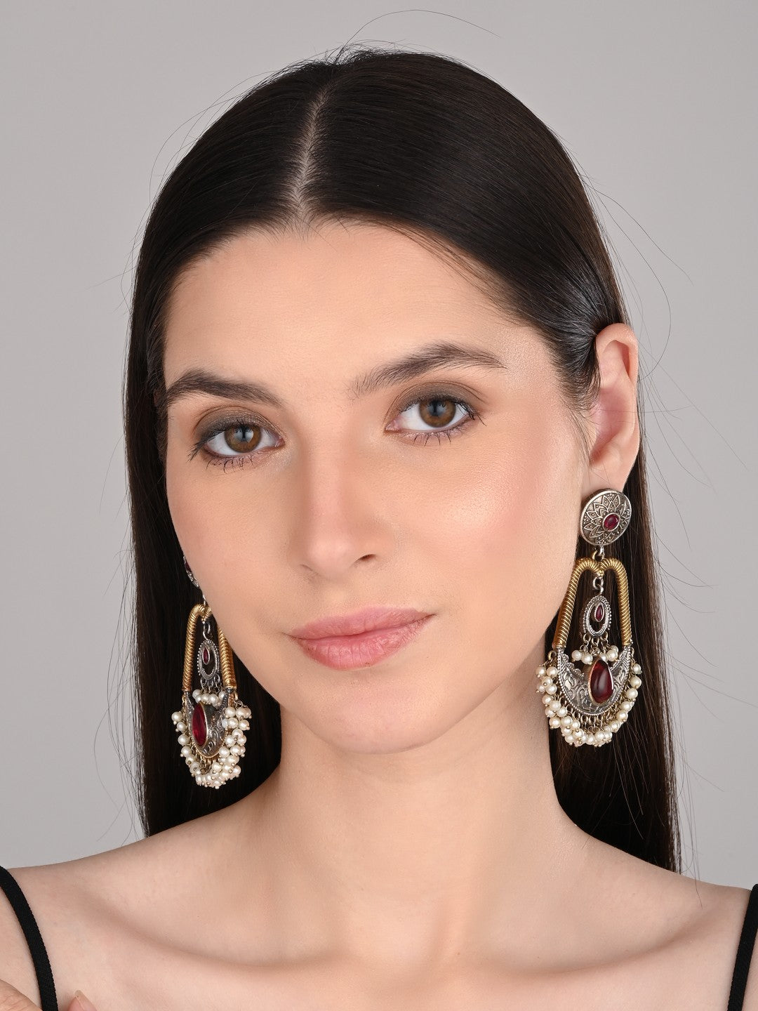 Gold & Silver Dual Tone Drop earrings