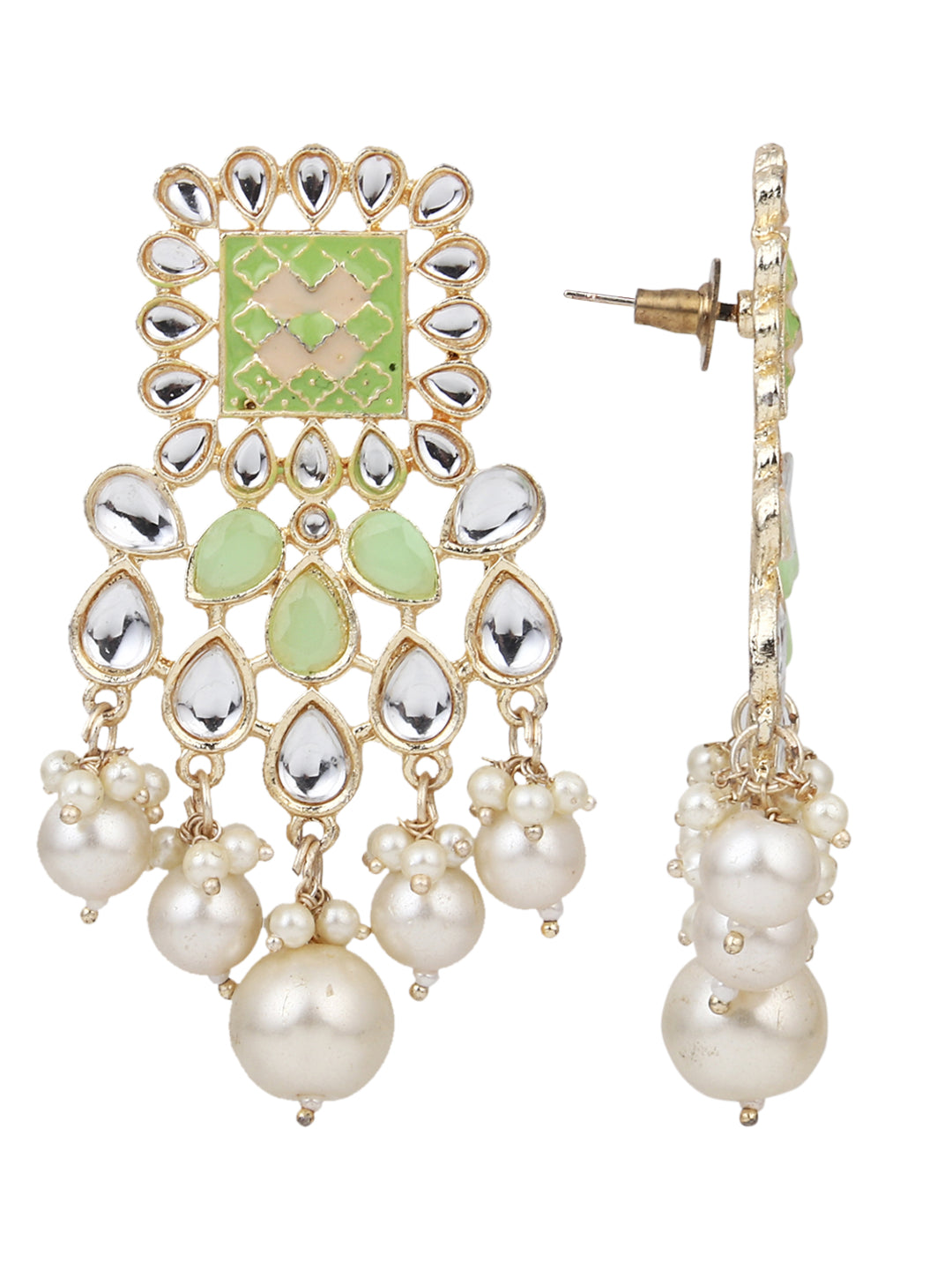 Gold plated Enamel drop Earring