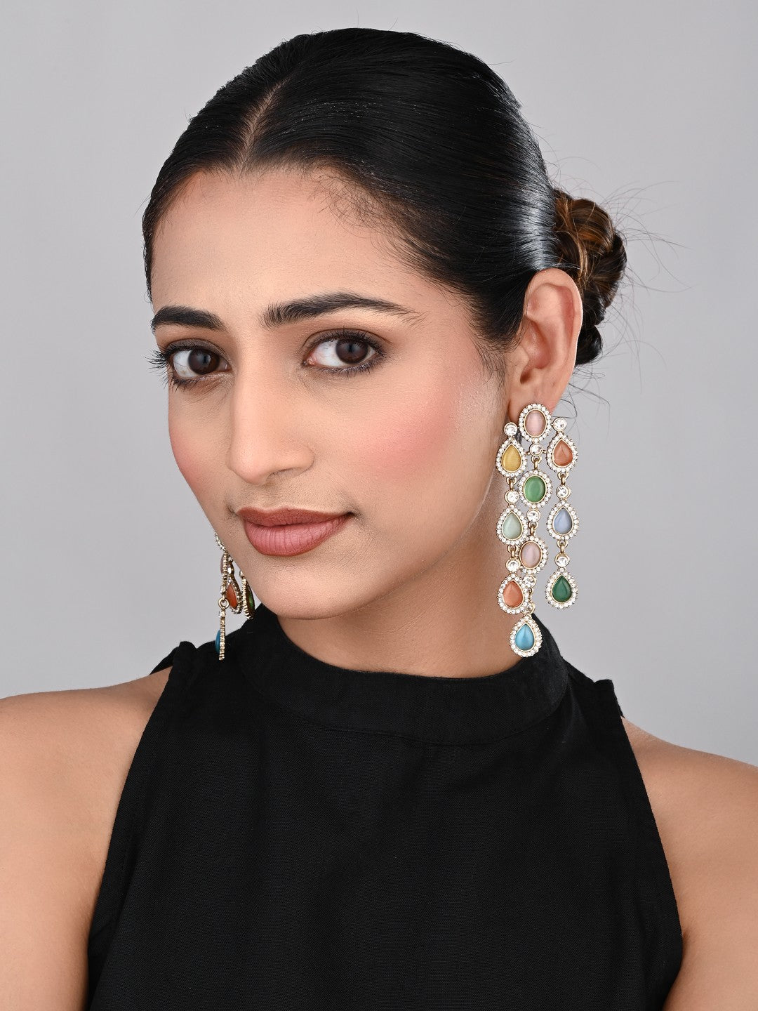 Chandelier Drop Earring Multi col