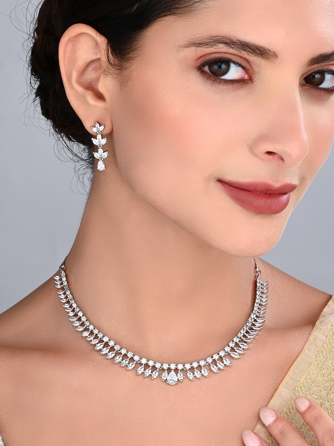 Celeste Sparkling Crystal Necklace & Earrings Set
