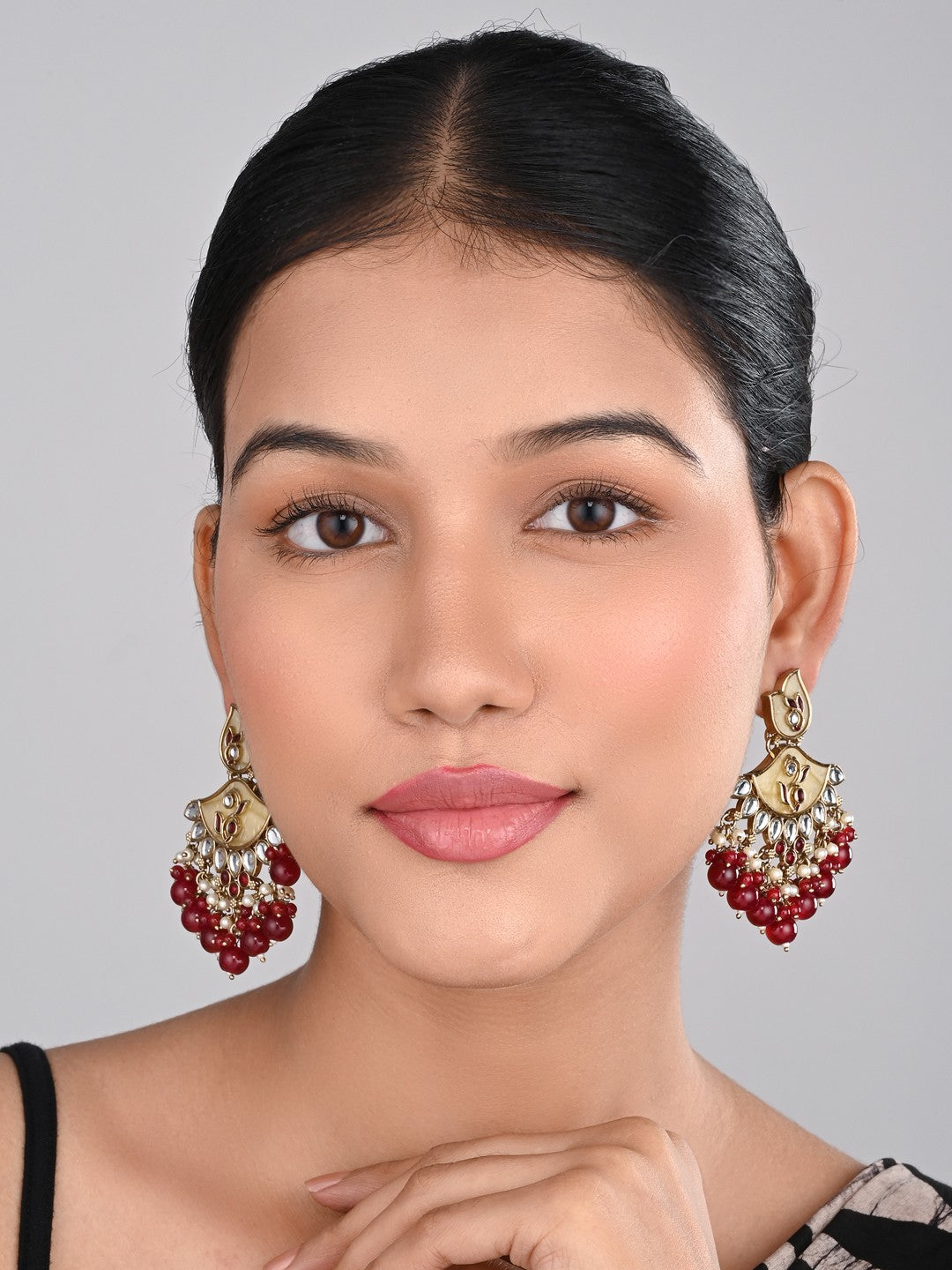 Contempoary MOP Chandbali - Red