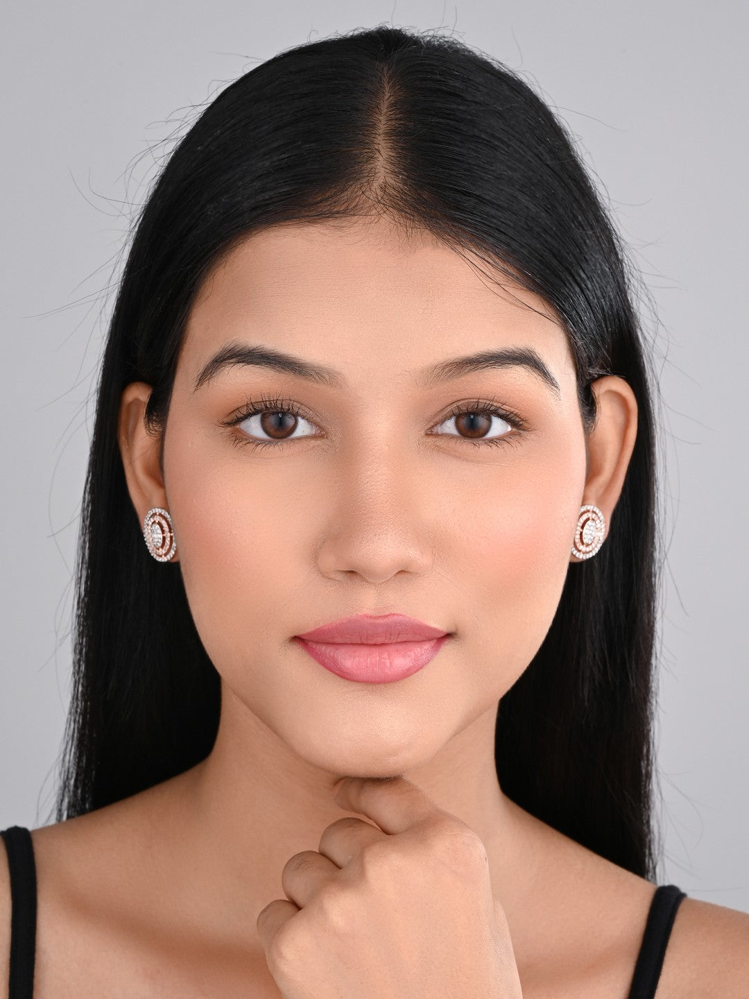 Rose Gold plated Oval Studs