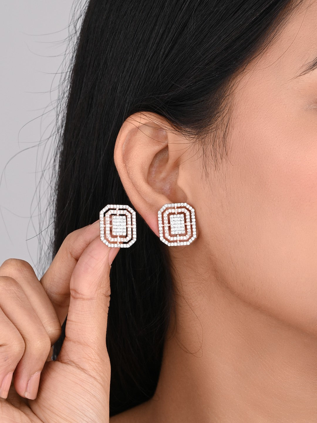 Rose Gold plated Square Studs