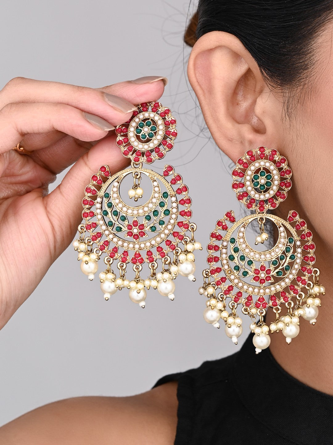 Circular Contemporary Chandbali - Multi