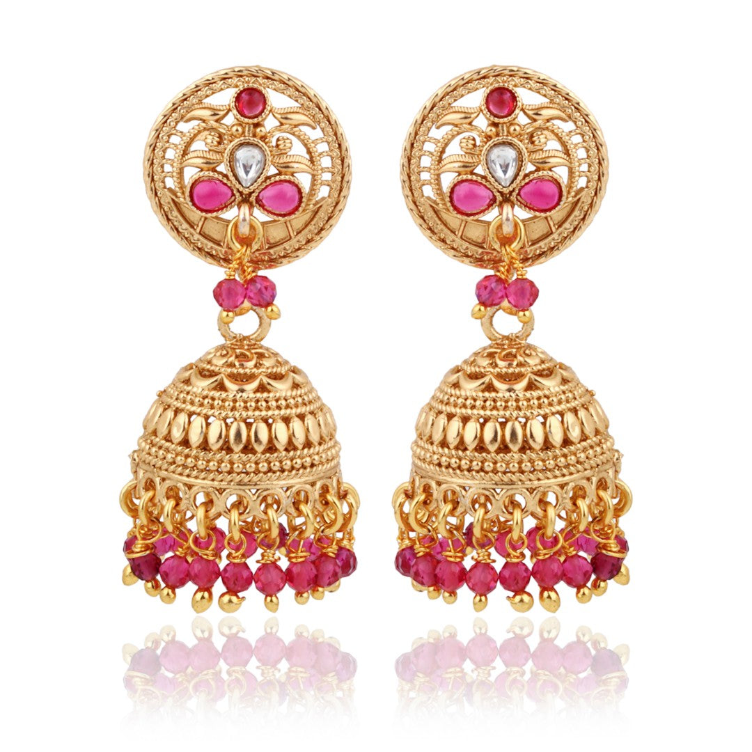 Gold-Toned Jhumka Earrings