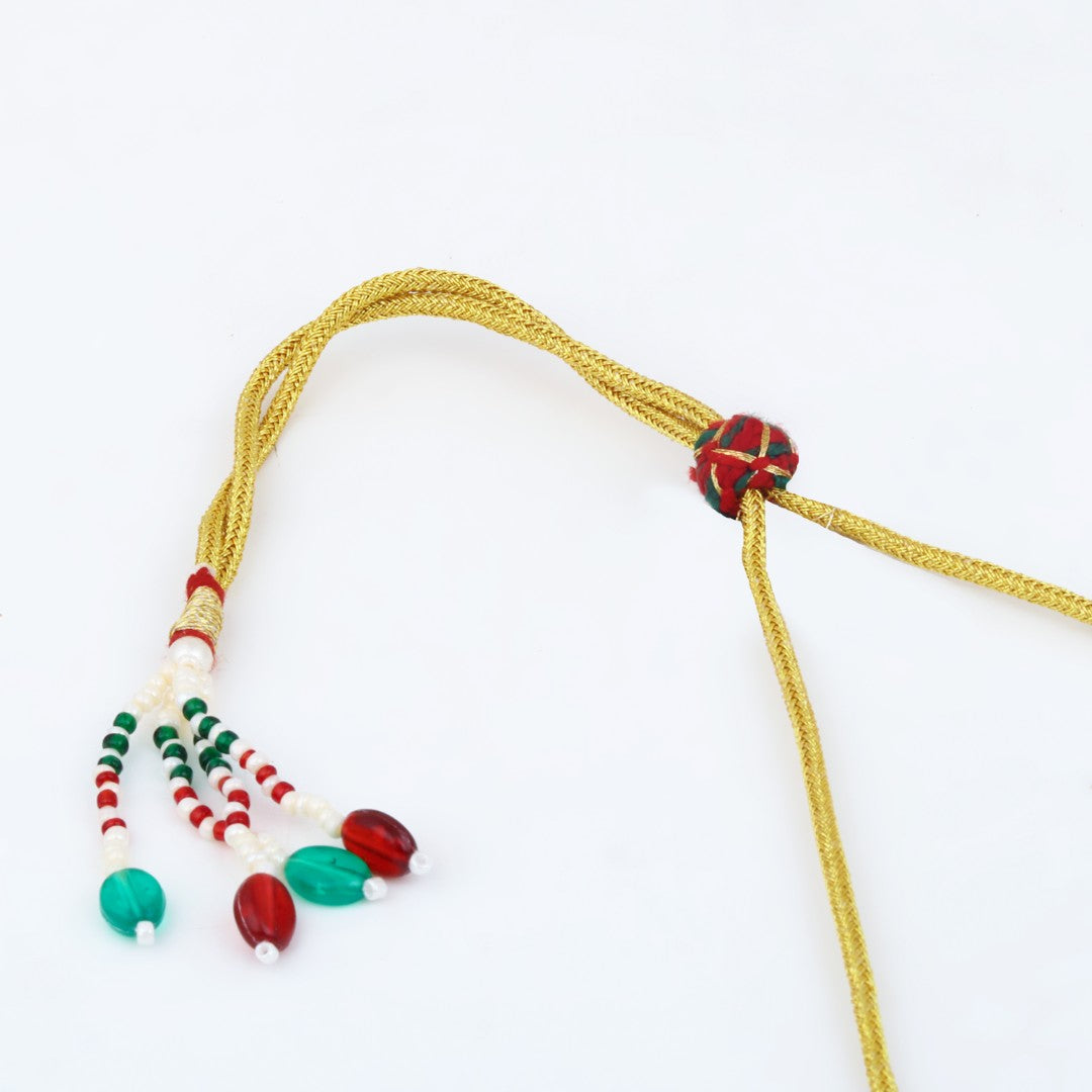 Multicolour Kundan Gold-Tone Necklace & Earrings Set