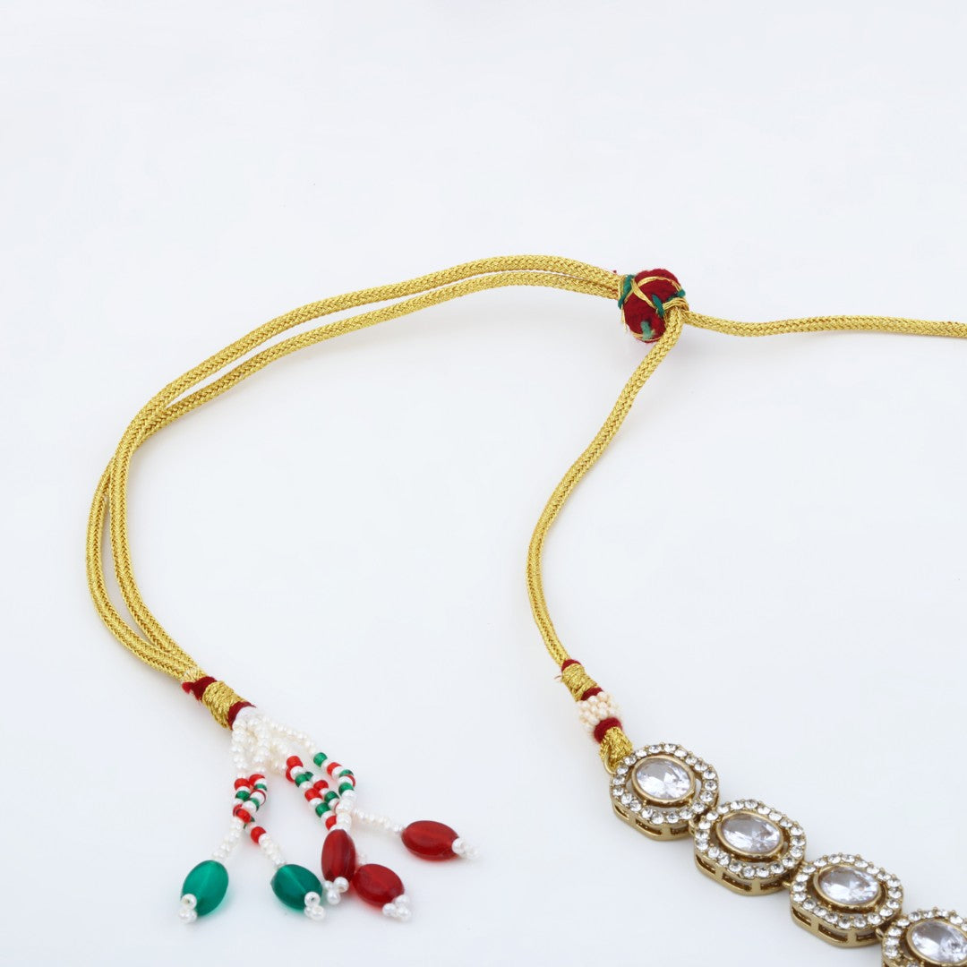 Emerald Green Elegance Gold-Tone Necklace & Earrings Set