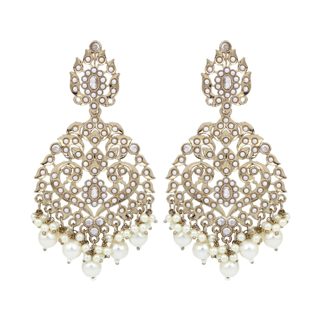 Pan shaped Contemporary Chandbali - Gold