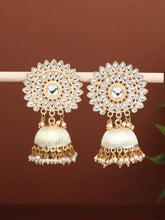 Gold plated Jhumka with kundan