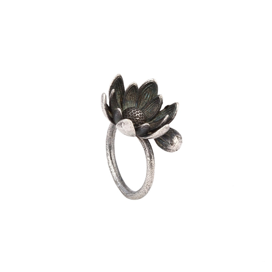 Flower & bud Adjustable ring