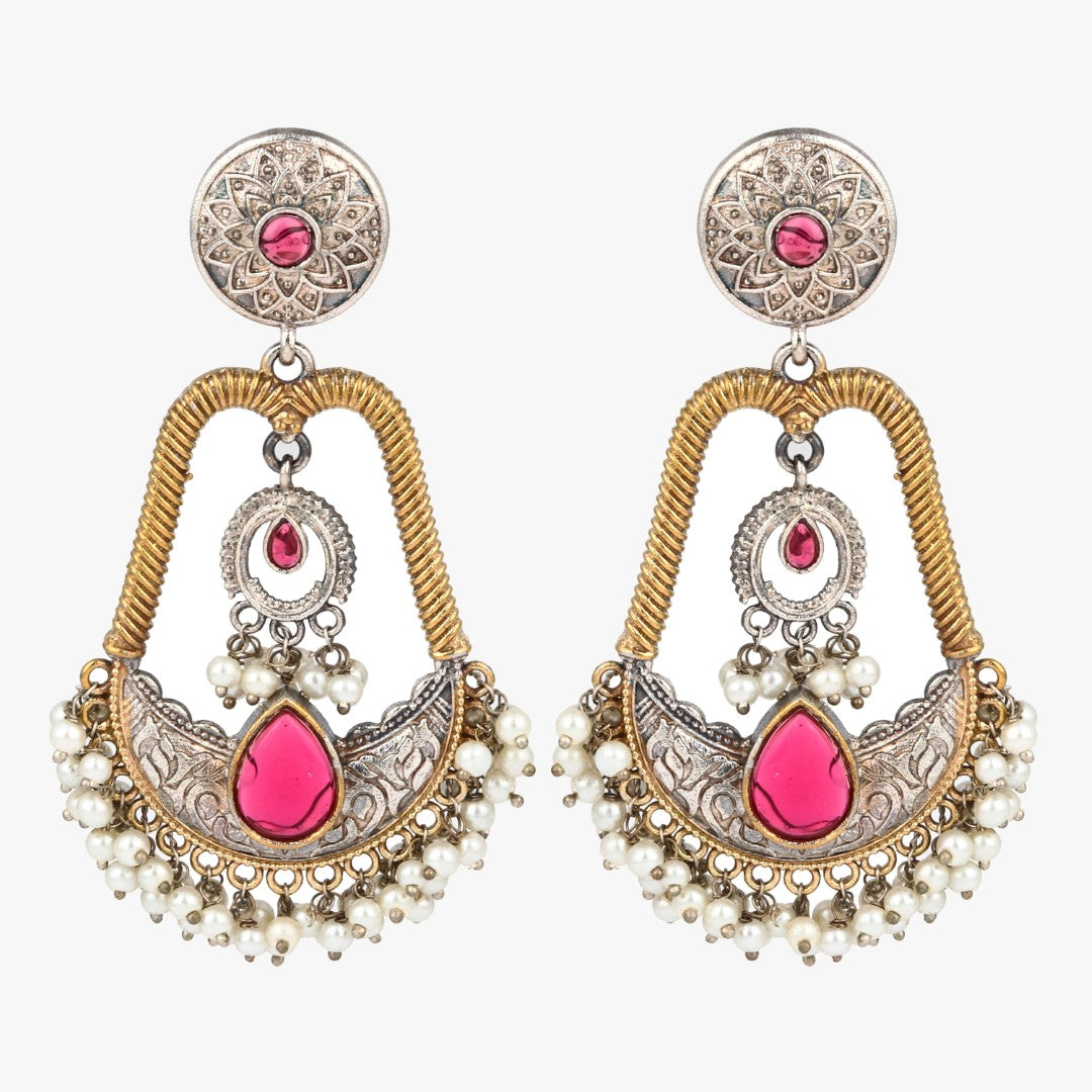 Gold & Silver Dual Tone Drop earrings