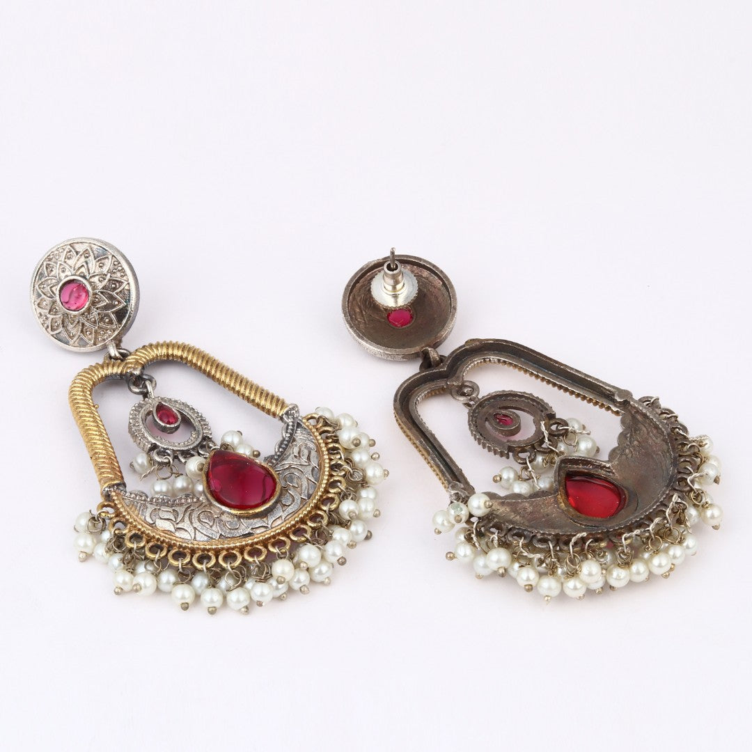 Gold & Silver Dual Tone Drop earrings