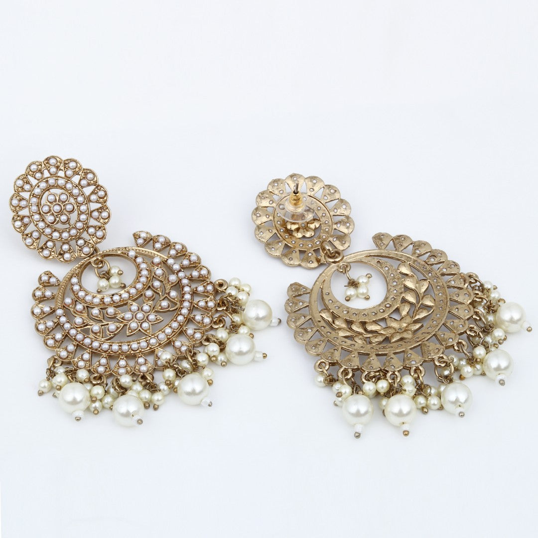 Circular Contemporary Chandbali - Gold