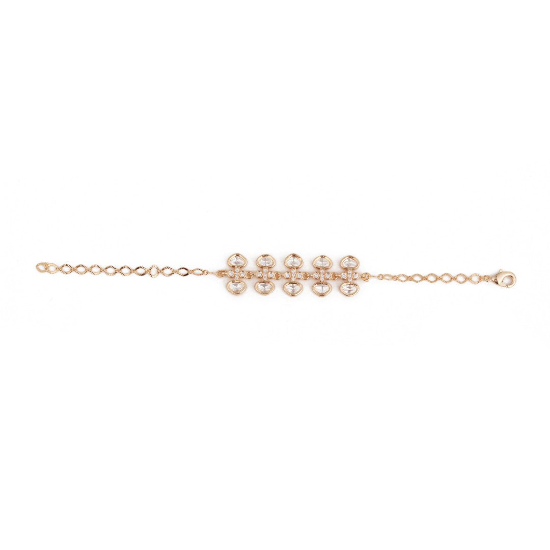 Minimal Crystal Cluster Kundan Bracelet