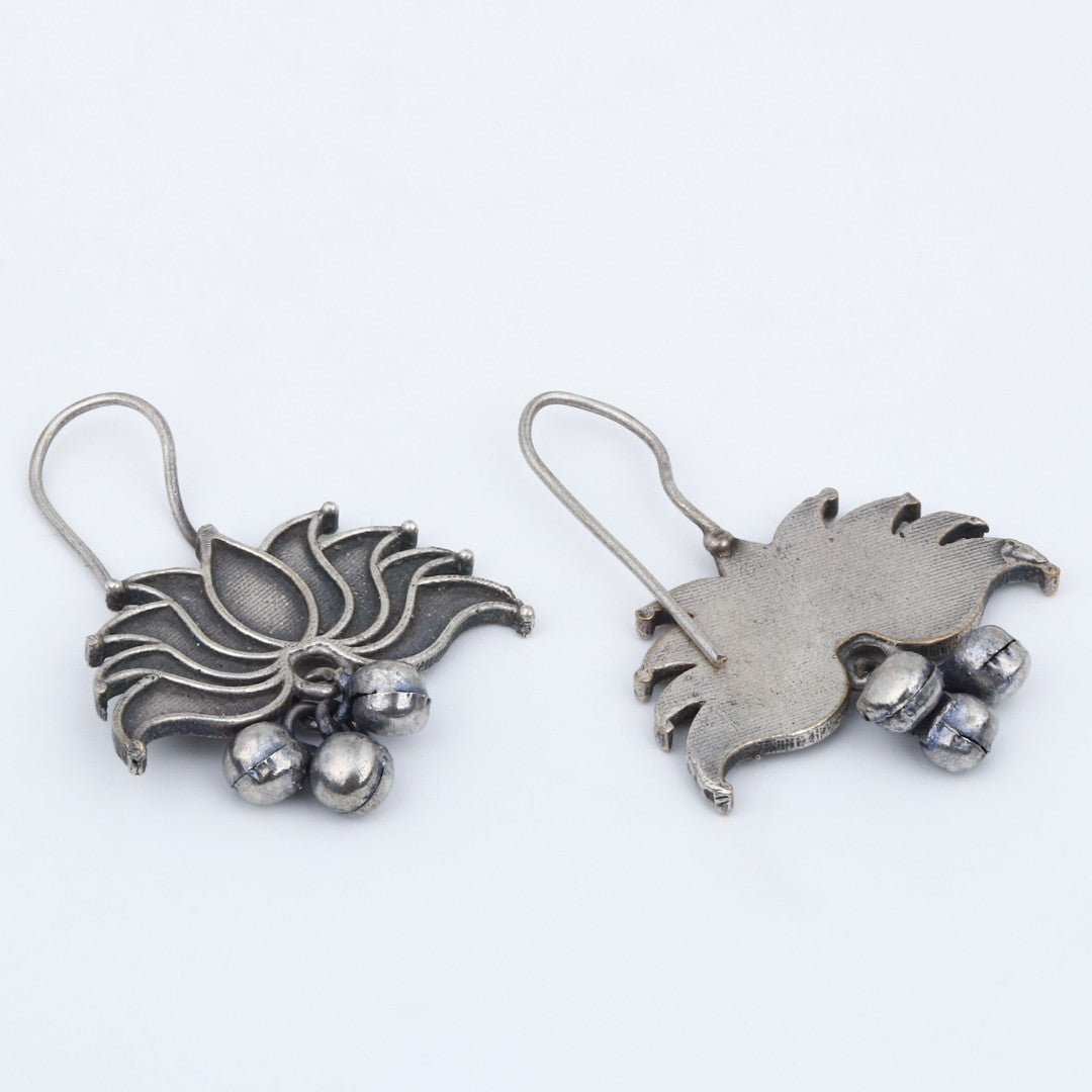 Silver Bloom Drop Earrings