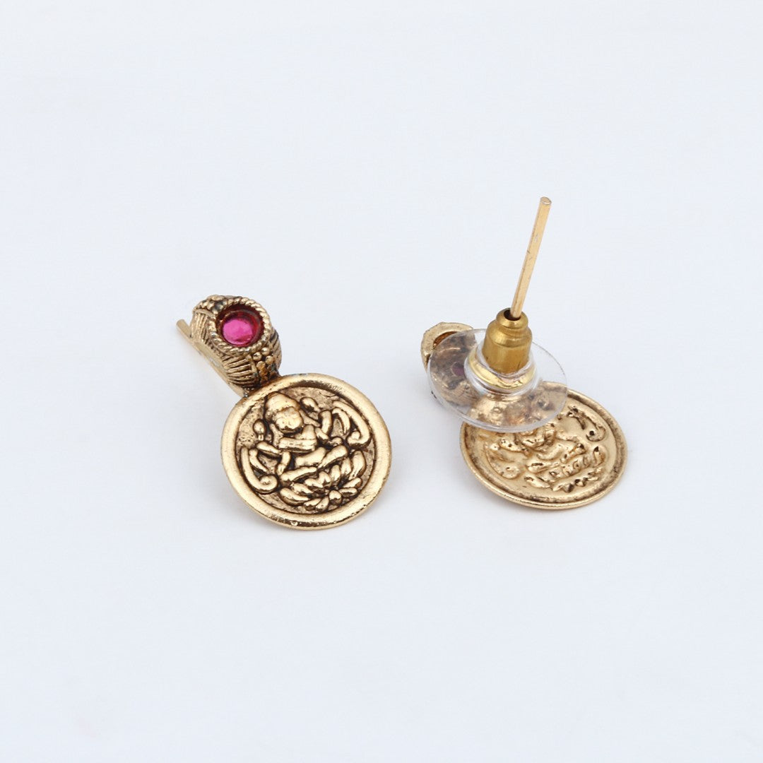 Gold Plated Laxmi coin Necklace Set - Multi