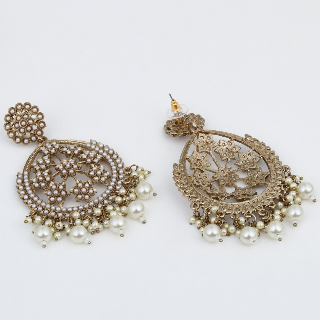 Gold-Plated Floral Motif Earrings