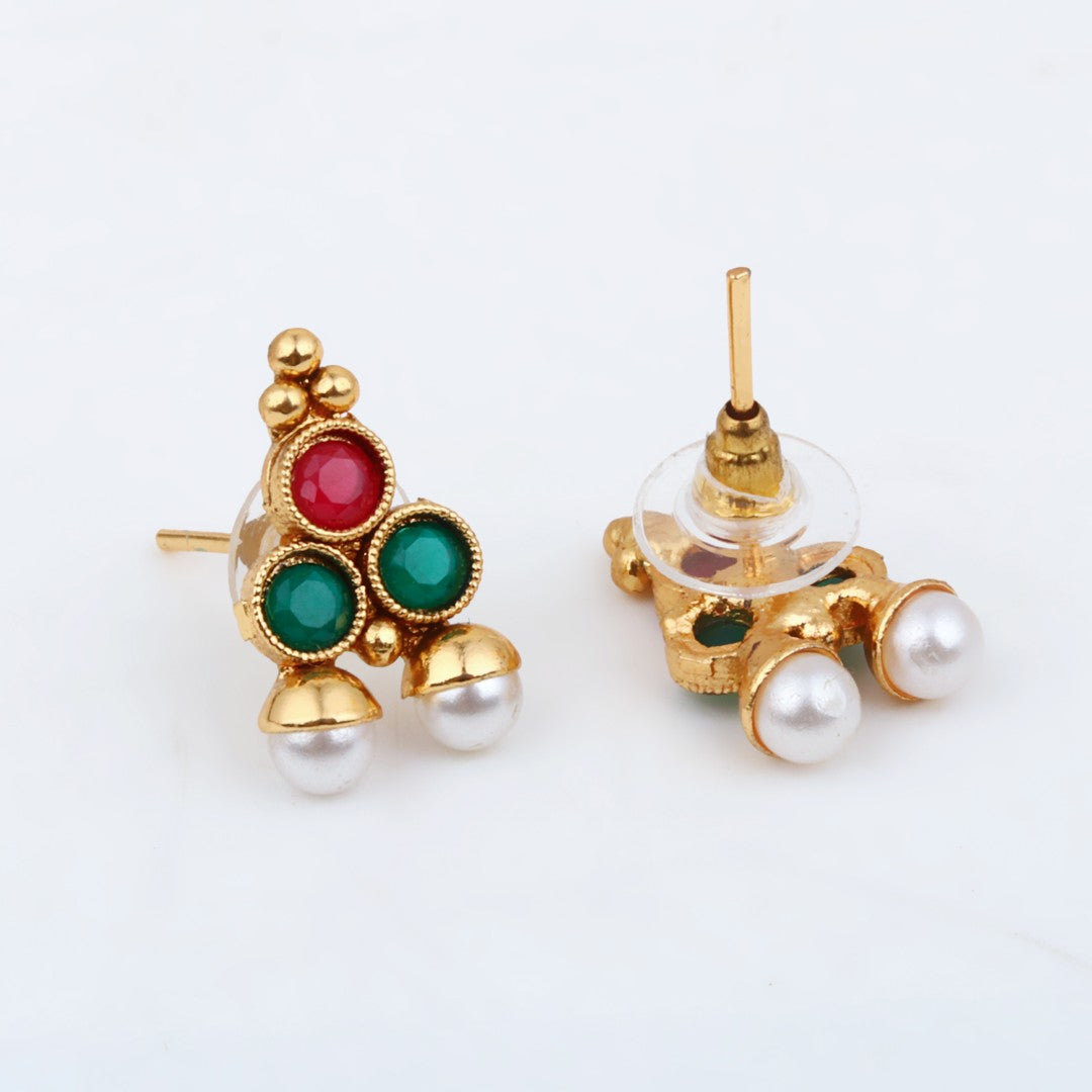 Multicolour Elegance Gold-Tone Necklace & Earrings Set