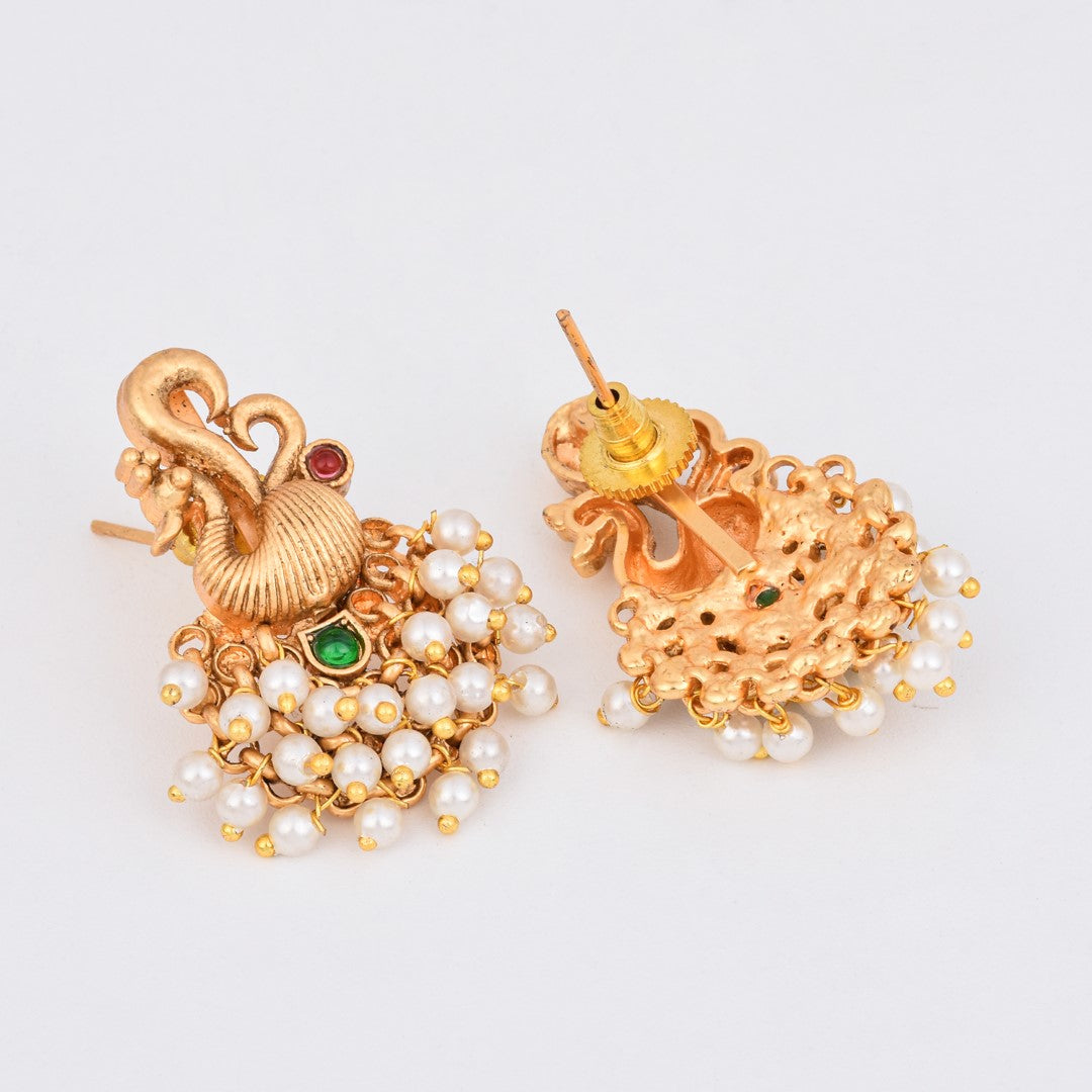 Gold plated peacock Studs